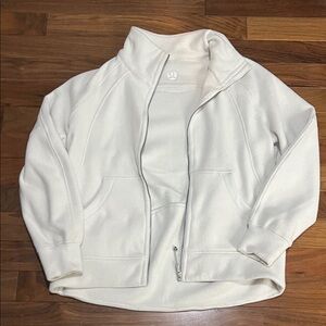 Lululemon Athletica White Zip-Up fleece jacket size L/XL